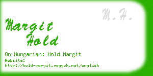 margit hold business card